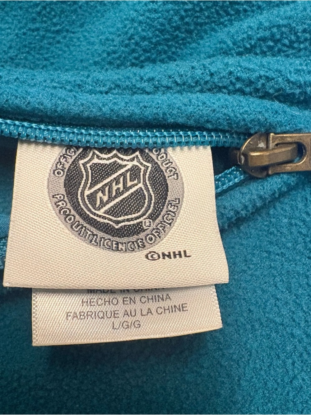VTG San Jose Sharks Sweatshirt Nylon /Fleece Quarter Zip Reversible Men’s L - Picture 12 of 12